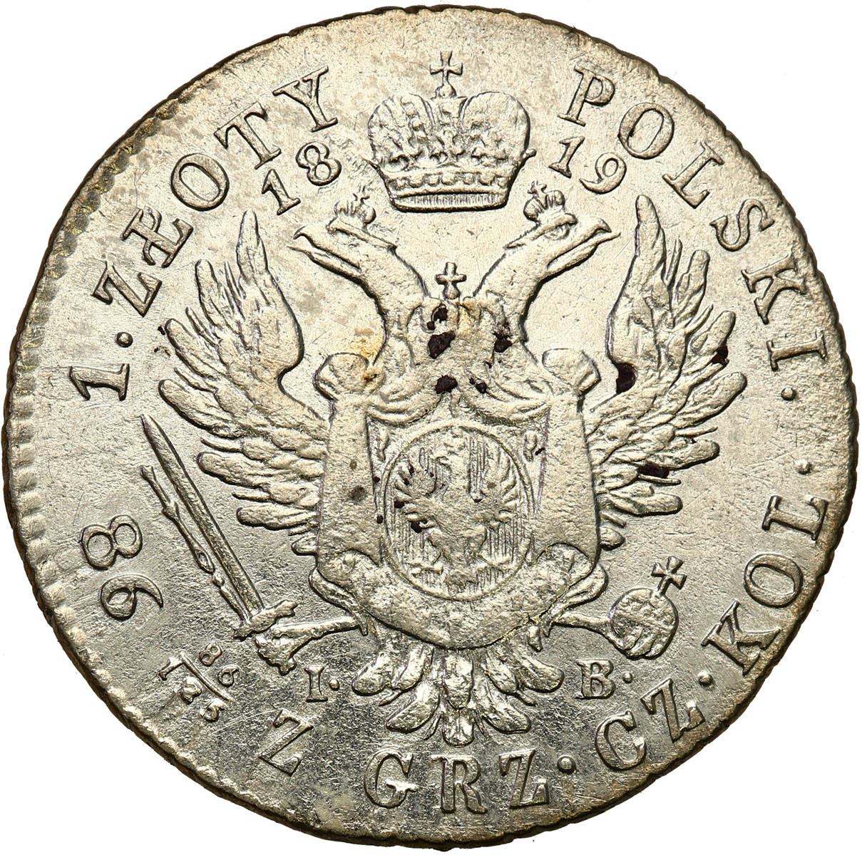 Królestwo Polskie/Rosja. Aleksander I. 1 złoty 1819 IB, Warszawa
